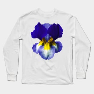 Blue Iris Graphic Art Print Long Sleeve T-Shirt